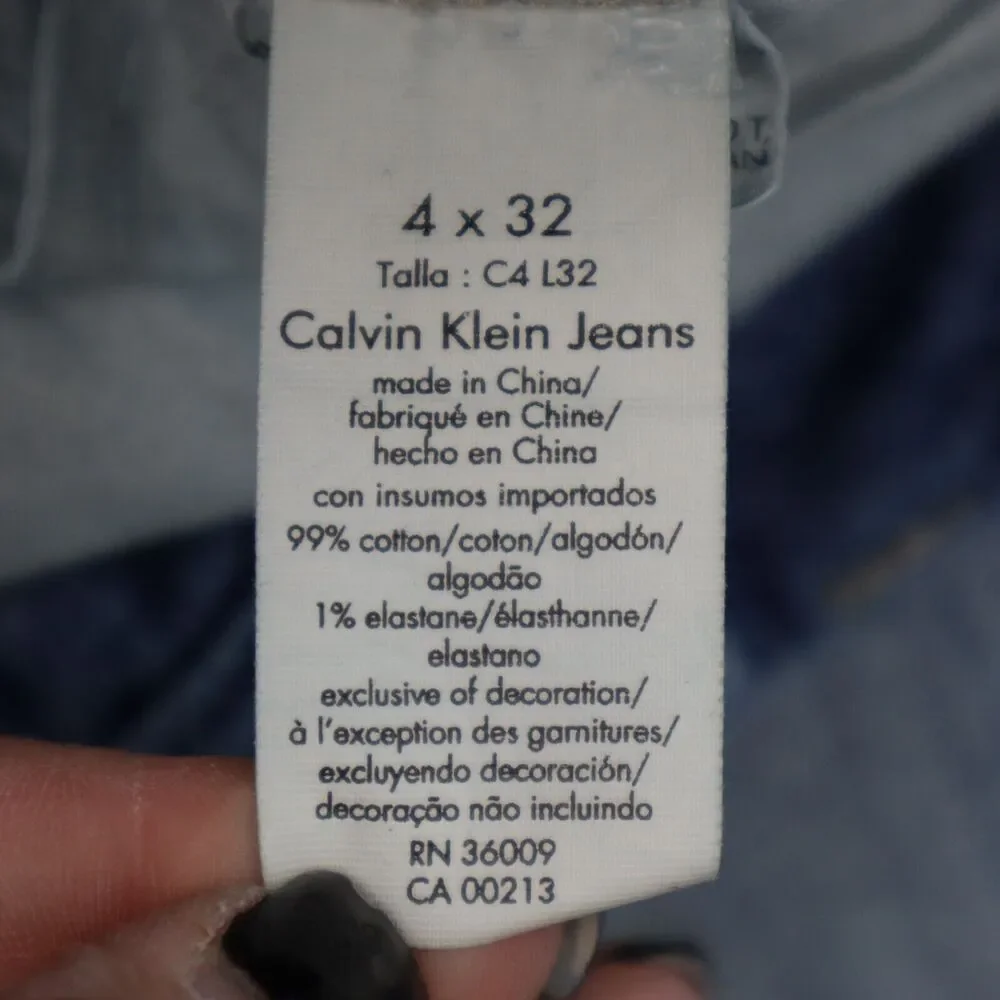 Calvin Klein Jeans Pants Womens 4 Blue Flat Front Mid Rise Straight Pockets